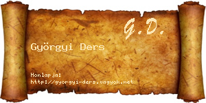 Györgyi Ders névjegykártya